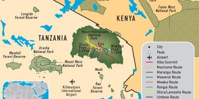 Քարտեզ Տանզանիա Kilimanjaro