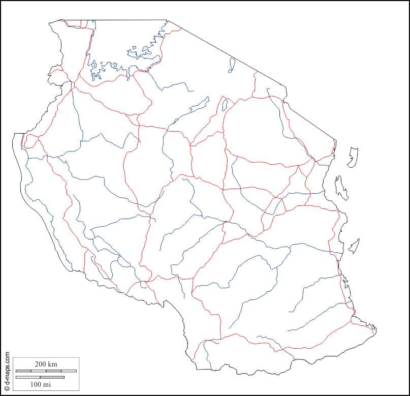 դատարկ քարտեզ Տանզանիայի
