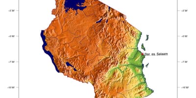 Ռելիեֆի քարտեզ Տանզանիայի 